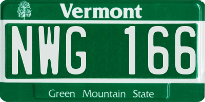 VT license plate NWG166
