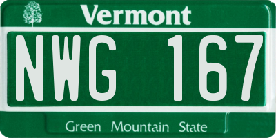 VT license plate NWG167