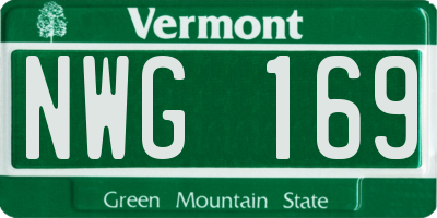 VT license plate NWG169