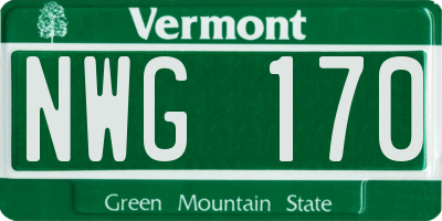 VT license plate NWG170