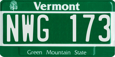 VT license plate NWG173