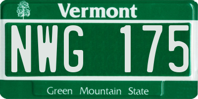 VT license plate NWG175