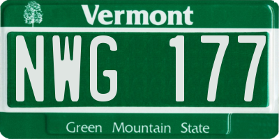 VT license plate NWG177