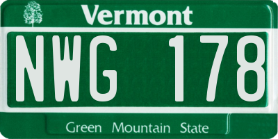 VT license plate NWG178