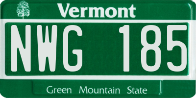 VT license plate NWG185