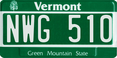 VT license plate NWG510