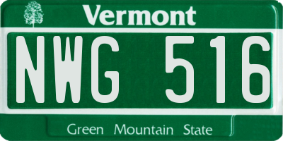VT license plate NWG516