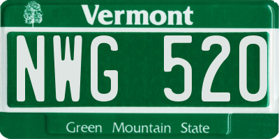 VT license plate NWG520