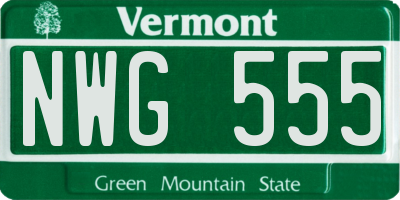 VT license plate NWG555