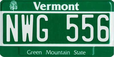 VT license plate NWG556