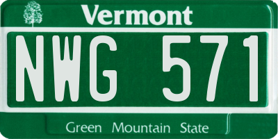 VT license plate NWG571