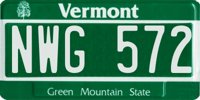 VT license plate NWG572