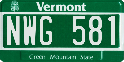VT license plate NWG581