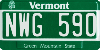 VT license plate NWG590