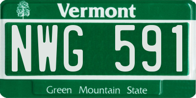 VT license plate NWG591