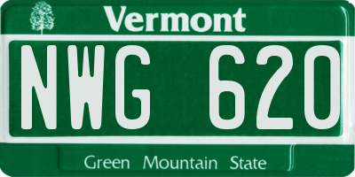 VT license plate NWG620