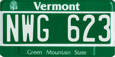 VT license plate NWG623