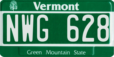 VT license plate NWG628