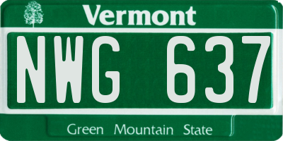 VT license plate NWG637