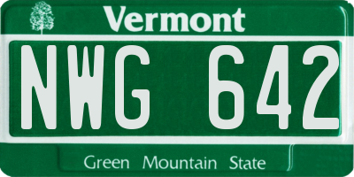 VT license plate NWG642