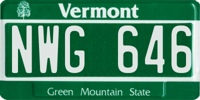 VT license plate NWG646