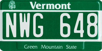 VT license plate NWG648