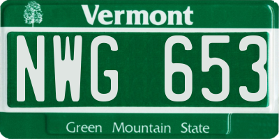 VT license plate NWG653