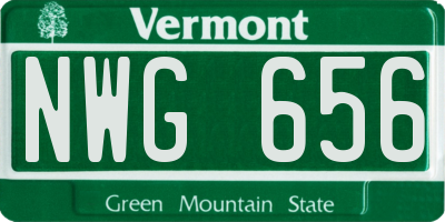 VT license plate NWG656