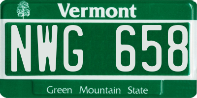 VT license plate NWG658