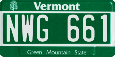 VT license plate NWG661