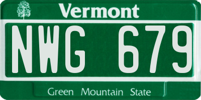 VT license plate NWG679
