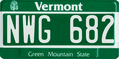 VT license plate NWG682