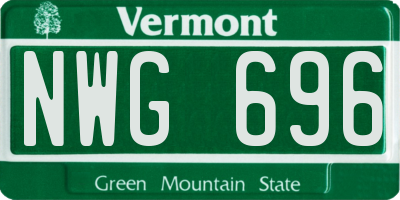 VT license plate NWG696
