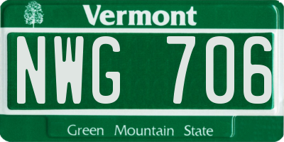 VT license plate NWG706
