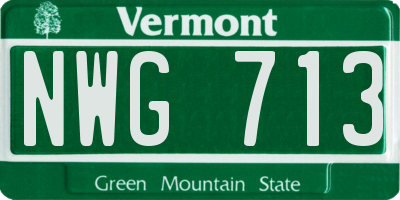 VT license plate NWG713