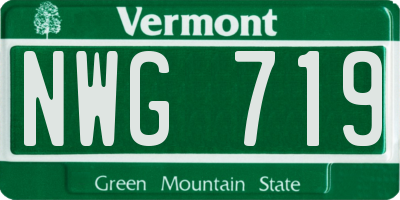 VT license plate NWG719