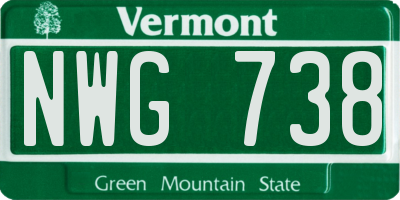 VT license plate NWG738