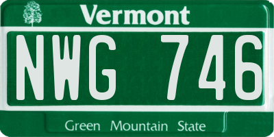 VT license plate NWG746