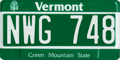 VT license plate NWG748