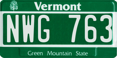 VT license plate NWG763