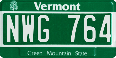 VT license plate NWG764