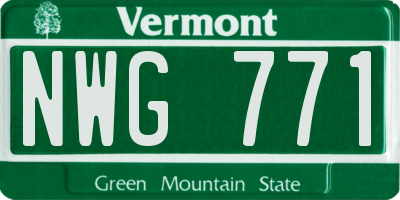 VT license plate NWG771