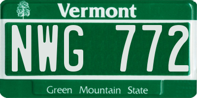 VT license plate NWG772