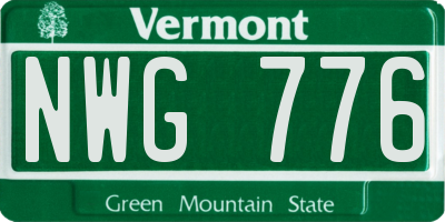 VT license plate NWG776