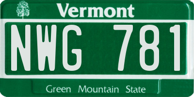 VT license plate NWG781