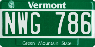 VT license plate NWG786