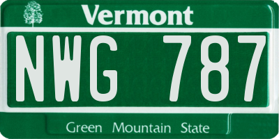 VT license plate NWG787