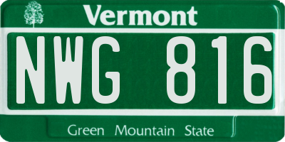 VT license plate NWG816