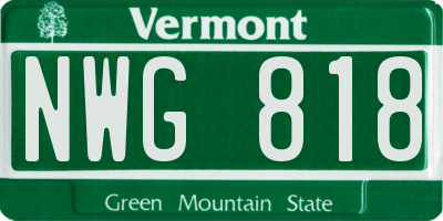 VT license plate NWG818