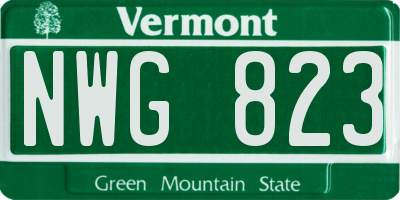 VT license plate NWG823